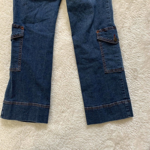 Anthro Cropped Cargo Ankle Jeans Flap Pockets 26 4 - Picture 5 of 6